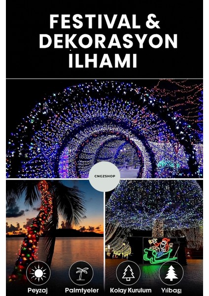 Solar 100 Ledli 12 Metre Renkli Şerit Bahçe Dekorasyon Aydınlatma – Güneş Enerjili Dış Mekan LED Işı modelleri