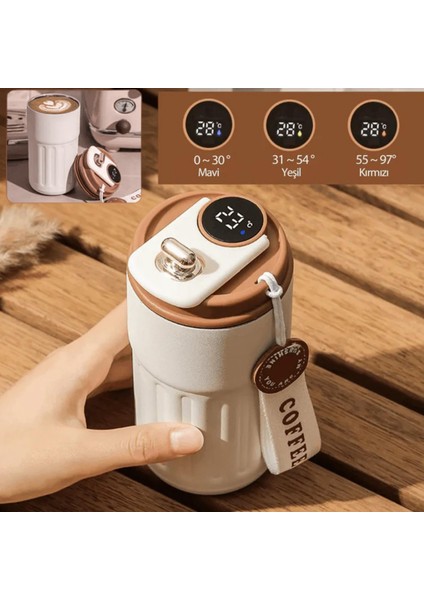 Akıllı LED Sıcaklık Göstergeli Çelik TERMOS/MUG-400 ml indirimleri