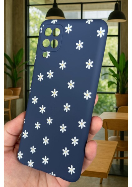 Samsung Galaxy A12 Uyumlu Mini Papatya Desenli Silikon Darbe Emici Klasik Korumalı Rubber Kılıf modelleri