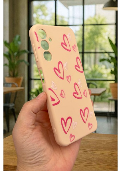 Samsung Galaxy A14 Uyumlu Pembe Kalp Desenli Silikon Darbe Emici Klasik Korumalı Rubber Kılıf fırsatları