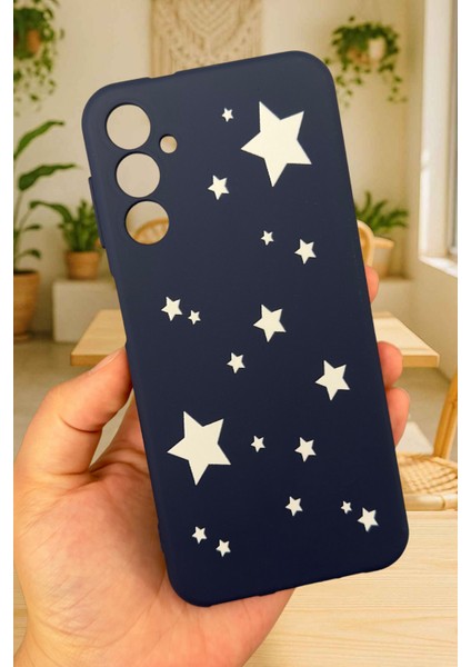 Samsung Galaxy A25 Uyumlu Mini Yıldız Desenli Silikon Darbe Emici Klasik Korumalı Rubber Kılıf