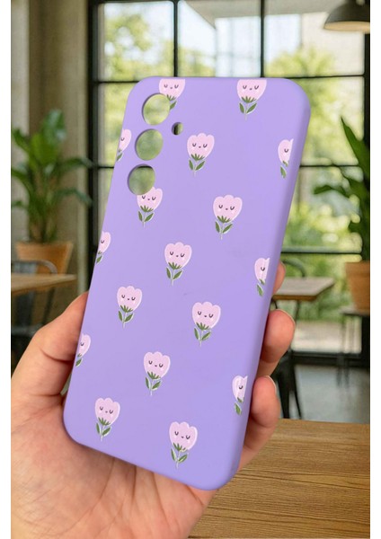Samsung Galaxy A54 Uyumlu Mini Lale Desenli Silikon Darbe Emici Klasik Korumalı Rubber Kılıf modelleri