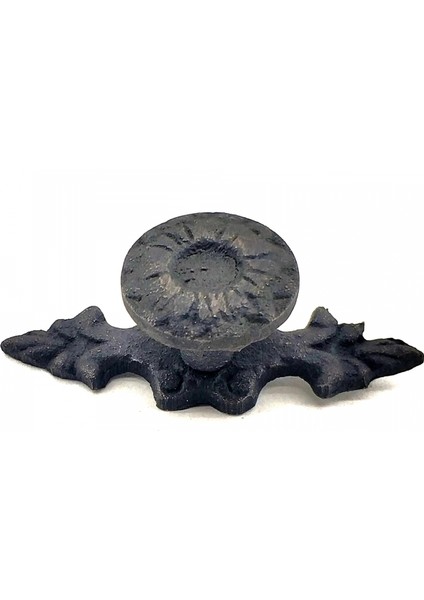 Antika Tarz Dekoratif Pirinç Çiçek Düğme - 20X53 Mm, Oksit