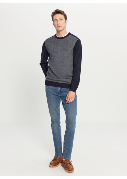 Bisiklet Yaka Standart Lacivert - Gri Erkek Kazak ACE049261478_LCG fiyatları