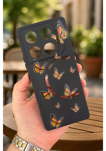 Infinix Gt 20 Pro Kelebek Desenli Silikon Darbe Emici Klasik Korumalı Rubber Kılıf