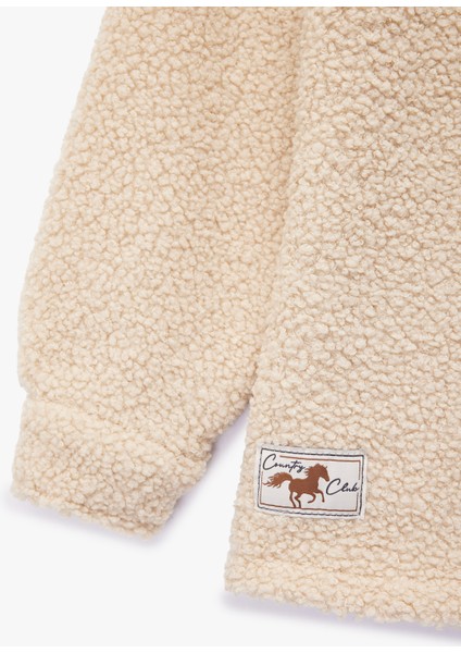 Kapaklı Cep Detaylı Düğmeli Uzun Kollu Peluş Ceket fırsatları