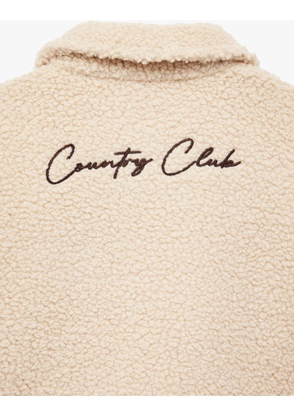 Kapaklı Cep Detaylı Düğmeli Uzun Kollu Peluş Ceket indirimleri