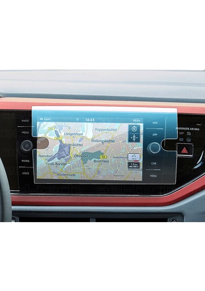 Volkswagen Polo 2017-2022 Uyumlu 8 Inç Navigasyon 9h Nano Ekran Koruyucu