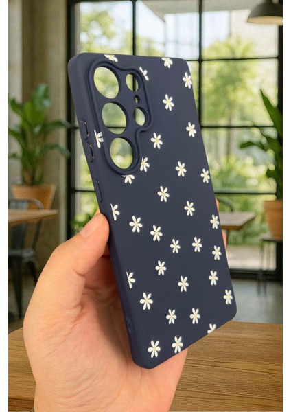 Samsung Galaxy S25 Ultra - Mini Papatya Desenli Silikon Darbe Emici Klasik Korumalı Rubber Kılıf modelleri