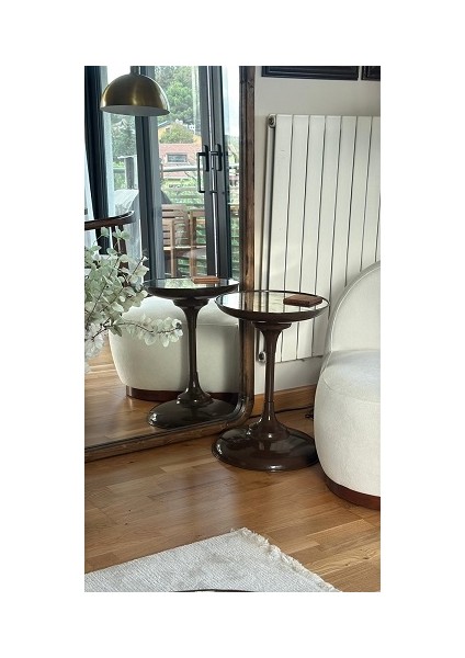 Koyu Kahverengi 54CM Oturma Odası, Kahve Köşesi Yan Sehpa indirimleri