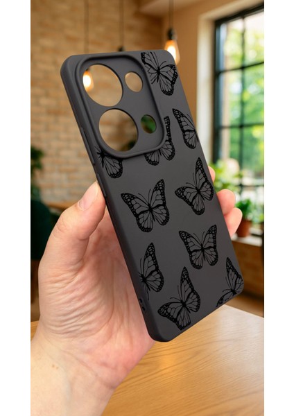Redmi Note 13 Pro 4g Siyah Kelebek Desenli Silikon Darbe Emici Klasik Korumalı Rubber Kılıf indirimleri