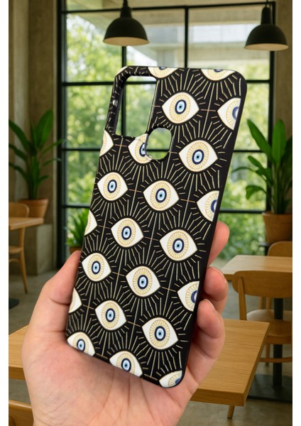 Samsung Galaxy A21S Uyumlu Evıl Eye Desenli Silikon Darbe Emici Klasik Korumalı Rubber Kılıf modelleri
