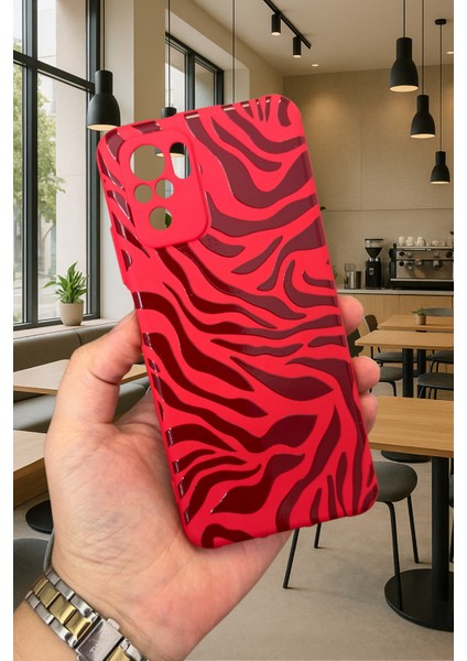Xiaomi Redmi Note 10 ve 10S Uyumlu Zebra Desenli Silikon Darbe Emici Klasik Korumalı Rubber Kılıf