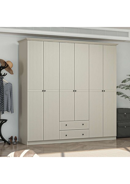 Bona Country 6 Mebran Kapaklı 2 Çekmeceli Gardırop-Kumtaşı fiyatları