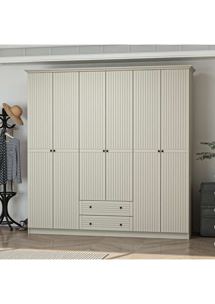 Bona Country 6 Mebran Kapaklı 2 Çekmeceli Gardırop-Kumtaşı modelleri