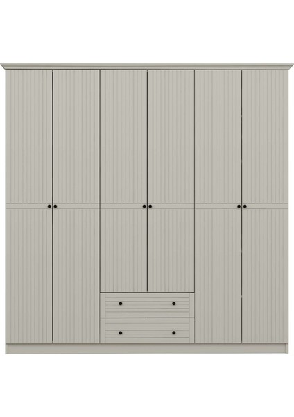 Bona Country 6 Mebran Kapaklı 2 Çekmeceli Gardırop-Kumtaşı