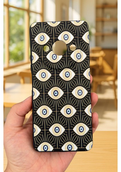 Xiaomi Redmi A3 Uyumlu Evıl Eye Desenli Silikon Darbe Emici Klasik Korumalı Rubber Kılıf fiyatları
