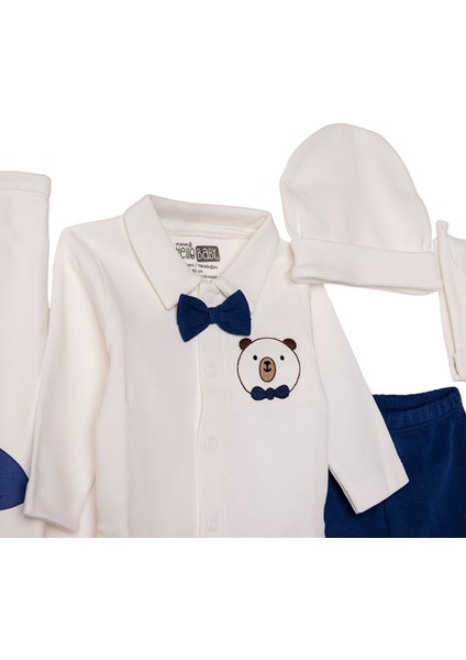 Erkek Bebek 10LU Hastane Çıkışı Interlok V Yaka Uzun Kol Patikli Paça modelleri