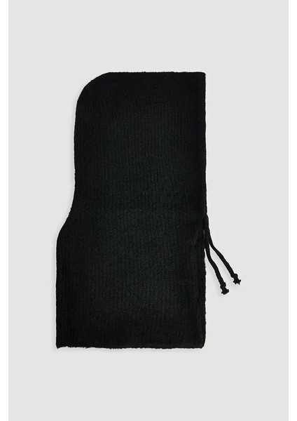 Balaklava Yün Triko Şapka - Siyah
