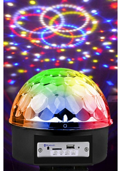 Hoparlör Disco Sahne Disko Topu Bluetooth USB LED Işıklı Mp3 Disko