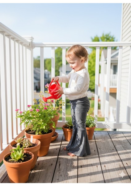 Kız Çocuk Fransız Kadife Geniş Dökümlü Ispanyol Paça Tayt Ohlala Gri modelleri