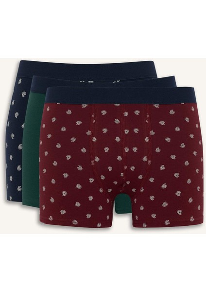 Regular Fit Şal Desenli 3'lü Boxer G2991AX25WN