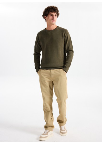 Gmg Fırenze Bisiklet Yaka Slim Fit Haki Erkek Kazak GU25MFW04029 modelleri