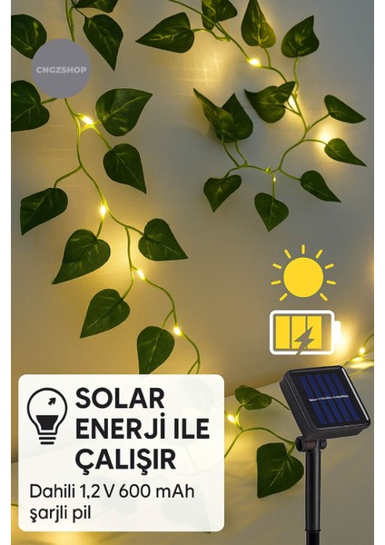 Solar Yapay Yapraklı Sarmaşık LED 5 Metre | 50 LED Güneş Enerjili Dekoratif Bahçe ve Balkon Işık fiyatları