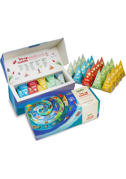 20'li Tea Of Anatolia-Yeşil Çay, Siyah Çay ve Bitki Çayı, 20'li Pla Poşet, Hediyelik Premium Koleksiyon