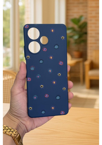 Infinix Hot 30 -Mini Evıl Eye Desenli Silikon Darbe Emici Klasik Korumalı Rubber Kılıf fiyatları