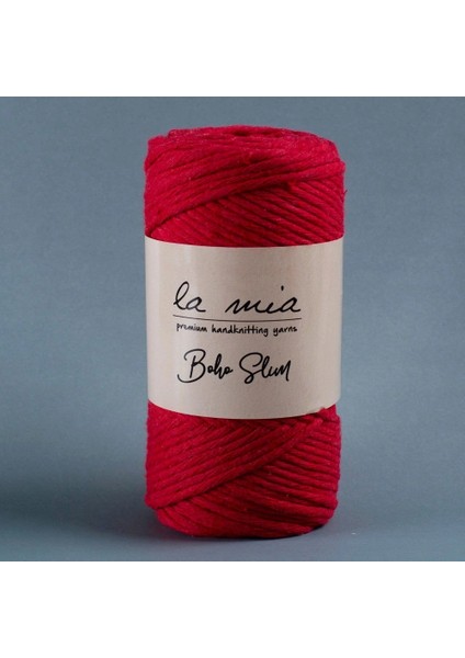Boho Slim Kırmızı El Örgü İpi -L033 - 34197