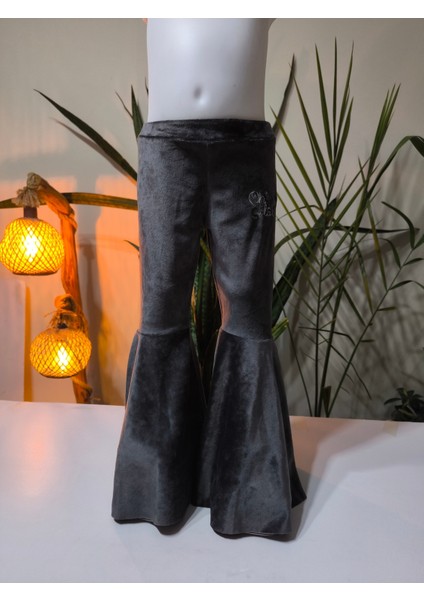 Kız Çocuk Fransız Kadife Geniş Dökümlü Ispanyol Paça Tayt Ohlala Gri indirimleri