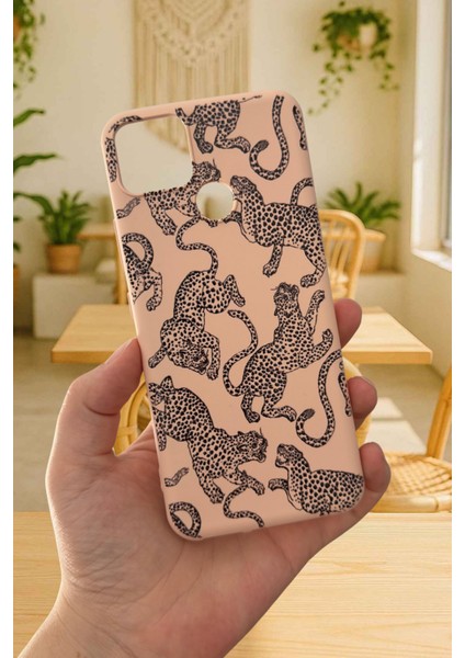 Realme C25 Uyumlu Kılıf Leopar Desenli Silikon Darbe Emici Klasik Korumalı Rubber Kapak