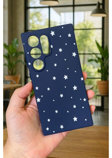 Samsung Galaxy S24 Ultra -Minimal Yıldız Desenli Silikon Darbe Emici Klasik Korumalı Rubber Kılıf