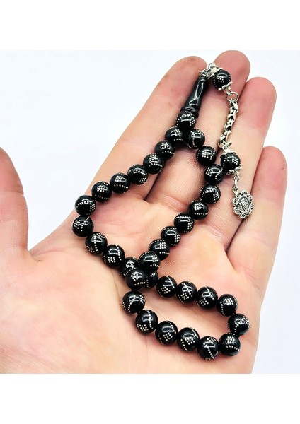 Gümüş İşlemeli Gürcistan Oltu Taşı Tesbih modelleri