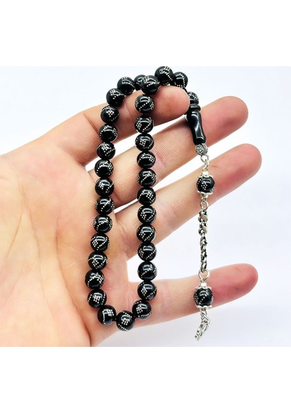 Gümüş İşlemeli Gürcistan Oltu Taşı Tesbih fırsatları