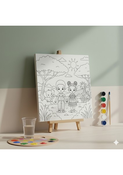 Çocuklar Için Bambotek ve Himba Safari Gezintisi Eğitici ve Eğlenceli Boyama Seti