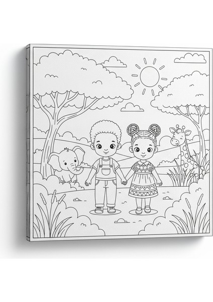 Çocuklar Için Bambotek ve Himba Safari Gezintisi Eğitici ve Eğlenceli Boyama Seti modelleri