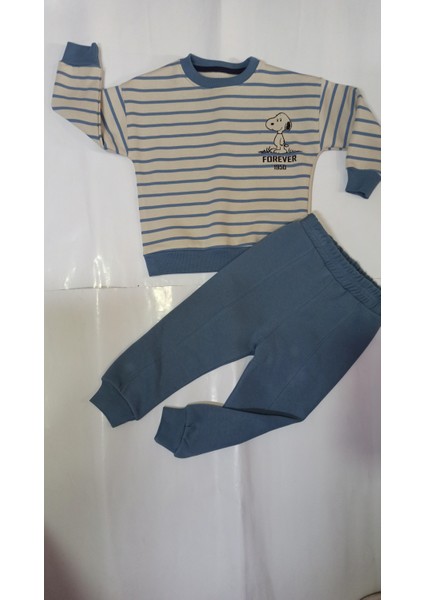 3 Iplik Şardonlu Kışlık Erkek Çocuk Takımı %100 Pamuklu