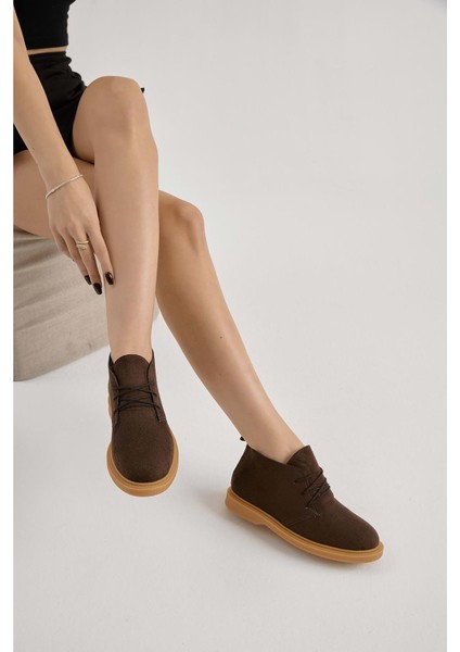 Bağcıklı Bilek Boy Klasik Termo Taban Bot - Kahve Süet - 40 modelleri