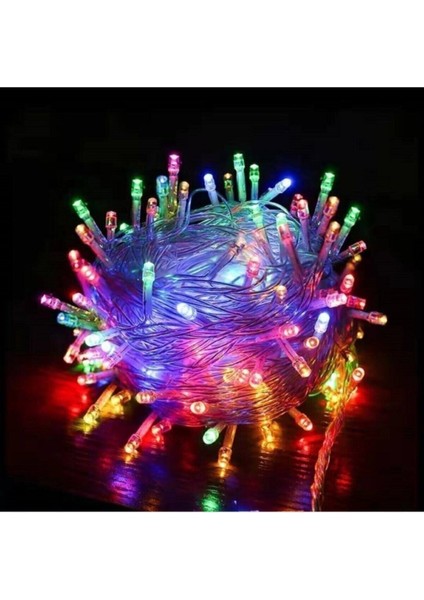 Rgb 100 Ampullü Pirinç LED Işık Yılbaşı Işığı 10 Metre Renkli LED Işık