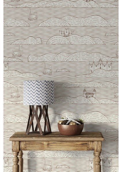 Vintage Deniz Manzaralı Duvar Kağıdı-Isı ve Ses Yalıtımı Yırtılmaz fiyatları