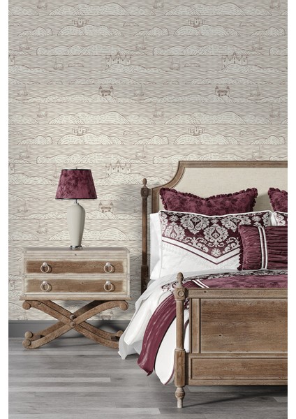 Vintage Deniz Manzaralı Duvar Kağıdı-Isı ve Ses Yalıtımı Yırtılmaz modelleri