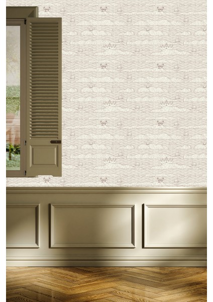 Vintage Deniz Manzaralı Duvar Kağıdı-Isı ve Ses Yalıtımı Yırtılmaz fırsatları