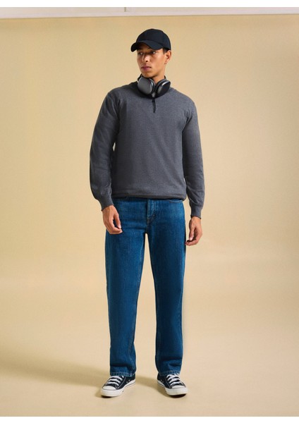 Dik Yaka Basic Düz Antrasit Erkek Kazak PBF5WM-KZK9537 modelleri