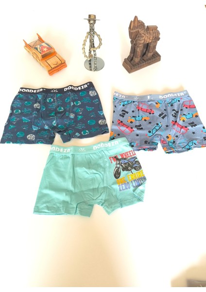 Erkek Çocuk Pamuklu Iç Çamaşırı Boxer 3'lü Paket
