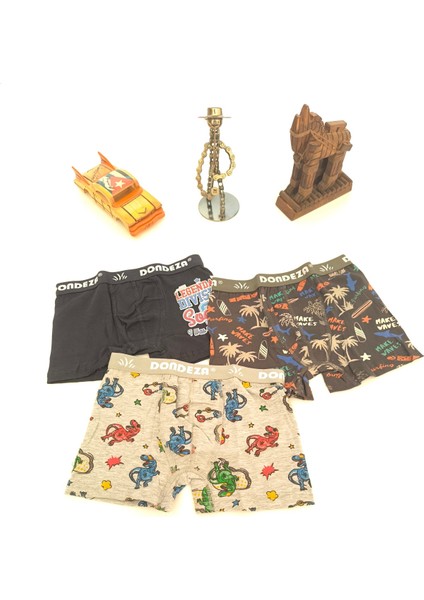 Erkek Çocuk Pamuklu Iç Çamaşırı Boxer 3'lü Paket fırsatları