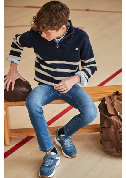 Erkek Çocuk 10-18 Yaş Basic Slim Fit Denim Pantolon 516 Kot Mavi fiyatları