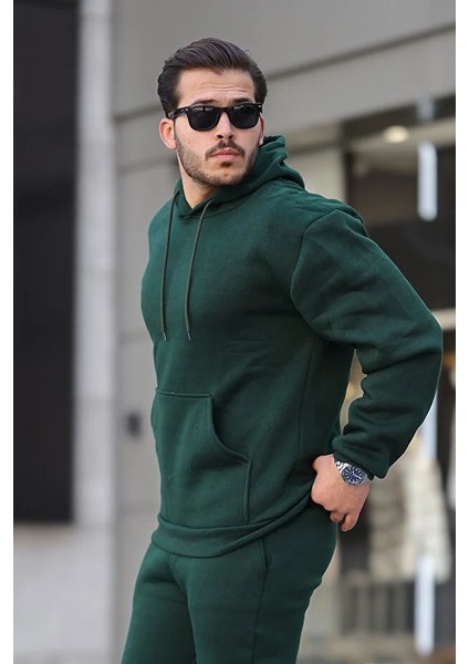 Erkek Rahat Oversize 3 Iplik Pamuklu Şardonlu Kanguru Cep Kapşonlu Sweatshirt fiyatları