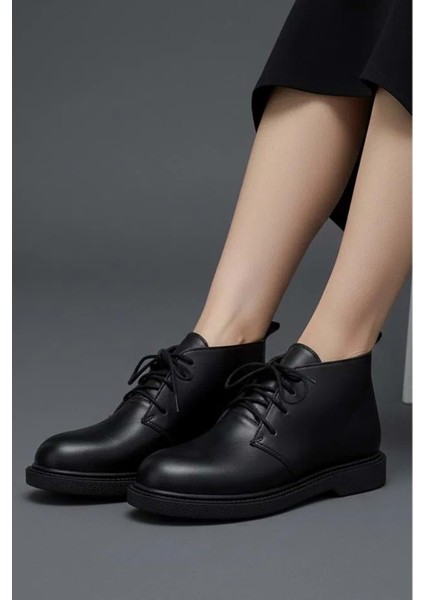 Bağcıklı Bilek Boy Klasik Termo Taban Bot - Siyah - 38